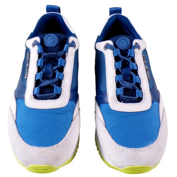 MK Michael Kors Allie Stride Extreme Mixed Media Trainers Blue Gray US 7M #555 - Picture 1 of 10